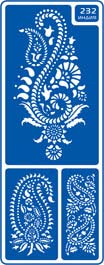 ЗНЯТІ З ВИР-ВА.Трафарет самоклеющ.по тверд.поверхн.многораз.8,5х23,5см №232 ИНДИЯ