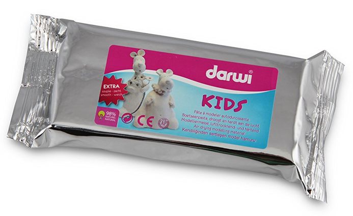 ЗНЯТІ З ВИР-ВА,Самозатверд.масса "DARWI KIDS" 250гр БІЛИЙ