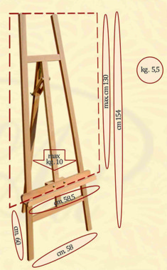 *Мольберт буковий (h156см) Н-подібний Vincent №40 холст max 130см