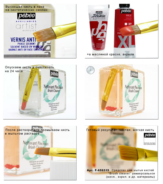 Pebeo Рекламный плакат А-3 Средство для мытья кистей "Brush cleaner" P-650315 Pebeo(Пебео) Франция