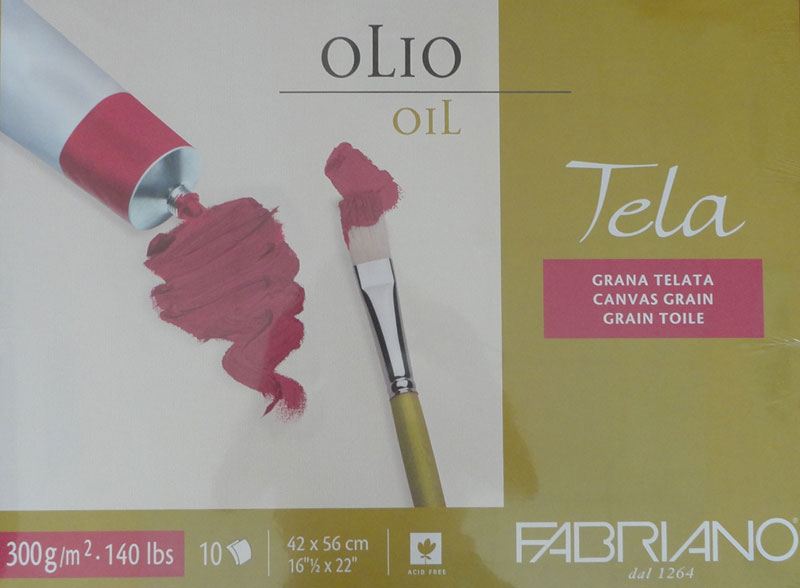 *R Блок папіру д/олійн.фарб та акрилу 300г "Tela" "Fabriano" 10арк.42x56см