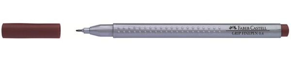 Лінер водостійкий "Grip Fine Pen" Faber Castell 0,4мм КОРИЧНЕВИЙ /151687