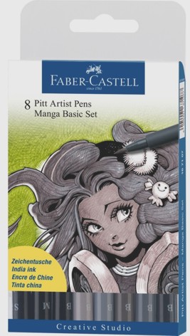Набір капілярних ручок Pitt "MANGA" Faber-Castell 8кол
