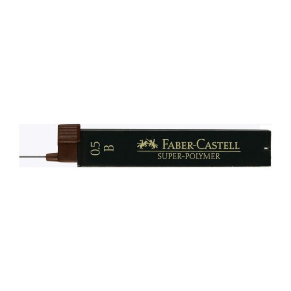 Стрижні у наборі SUPER-POLYMER "Faber-Castell" B 0.5мм пласт.пенал 12шт.