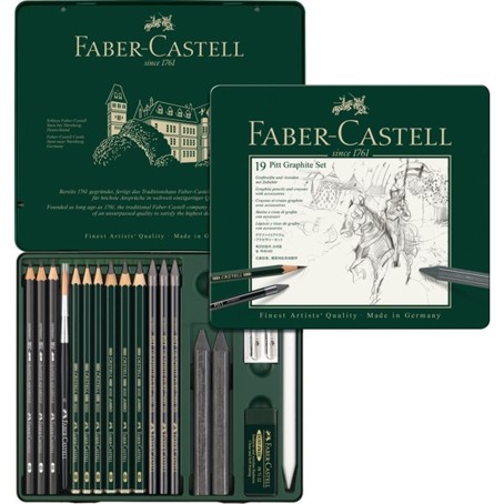 *Набір графіту Pitt Castell Faber-Castell 19предм. у метал.кор./ 112973
