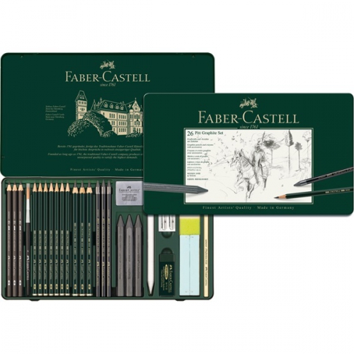 *Набір графита "Pitt Graphite" Faber-Castell 26предм. в метал.кор./ 112974