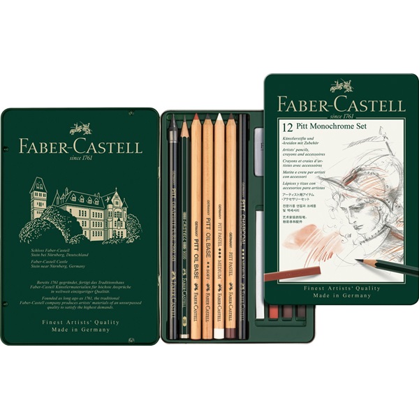 *Набір графіту Pitt Monochrome Faber-Castell 12предм. у метал.кор./ 112975