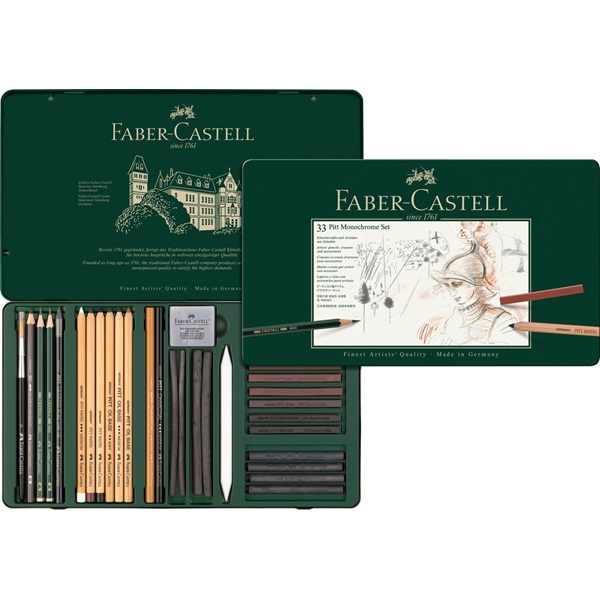 *Набір графіту Pitt Monochrome Faber-Castell 33предм. у метал.кор./ 112977