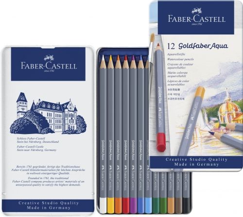 ЗНЯТІ З ВИР-ВА,Набір акв.олівців"Goldfaber" Faber-Castell в мет.кор. 12кол./114612