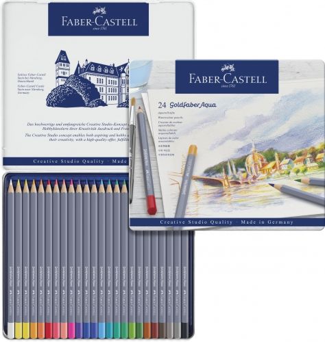 *Набір акв.олівців"Goldfaber" Faber-Castell в мет.кор. 24кол./114624