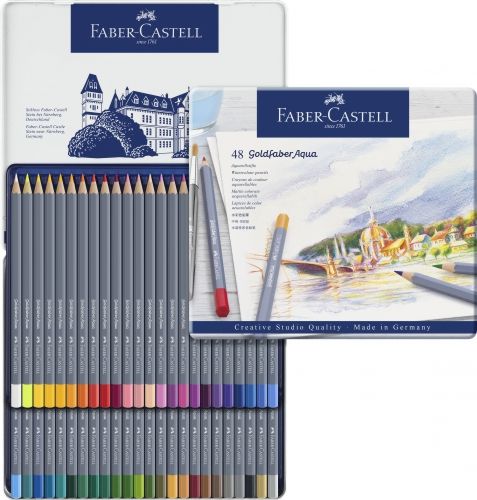 *Набір акв.олівців"Goldfaber" Faber-Castell в мет.кор. 48кол./114648