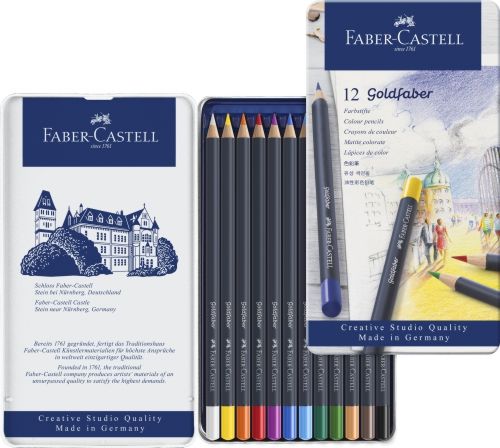 Набір кол.олівців."Goldfaber" Faber-Castell у метал.кор. 12кол /114712