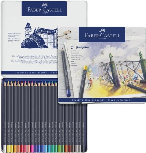 *Набір кол. олівців."Goldfaber" Faber-Castell в метал.кор. 24кол /114724