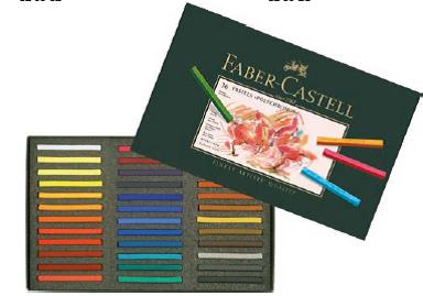 *Набір сухих кольоров.пастелів м'як.квадр 35мм Faber-Castell у картон.упак 72кол /128272