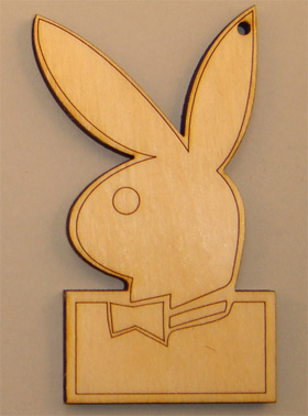 3 Фігура різьблена для декору ЗАЙКА А ЛЯ PLAYBOY подвеска (фанера 4мм) около 5х7см