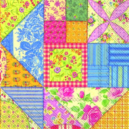 ЗНЯТІ З ВИР-ВА,Серветка25х25см (20шт) "Узор в стиле "PATCHWORK"