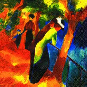 R РОЗБИРАТИ 8.1 Серветка33х33см (20шт) "Маке. Люди на прогулке." (Macke. SONNIGER WEG)