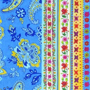 ЗНЯТІ З ВИР-ВА,Серветка33х33см (20шт) "Цветы и узоры" СИНІЙ
