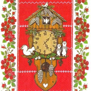 ЗНЯТІ З ВИР-ВА,Серветка33х33см (20шт) "Волшебные часы"
