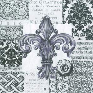 ЗНЯТІ З ВИР-ВА,Серветка33х33см (20шт) "Fleur de lis" СІРИЙ