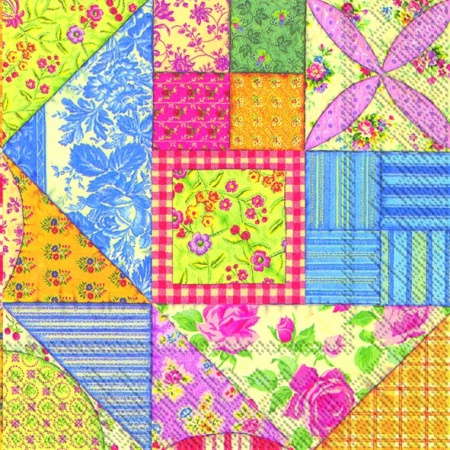 ЗНЯТІ З ВИР-ВА,Серветка33х33см (20шт) "Узор в стиле "PATCHWORK"