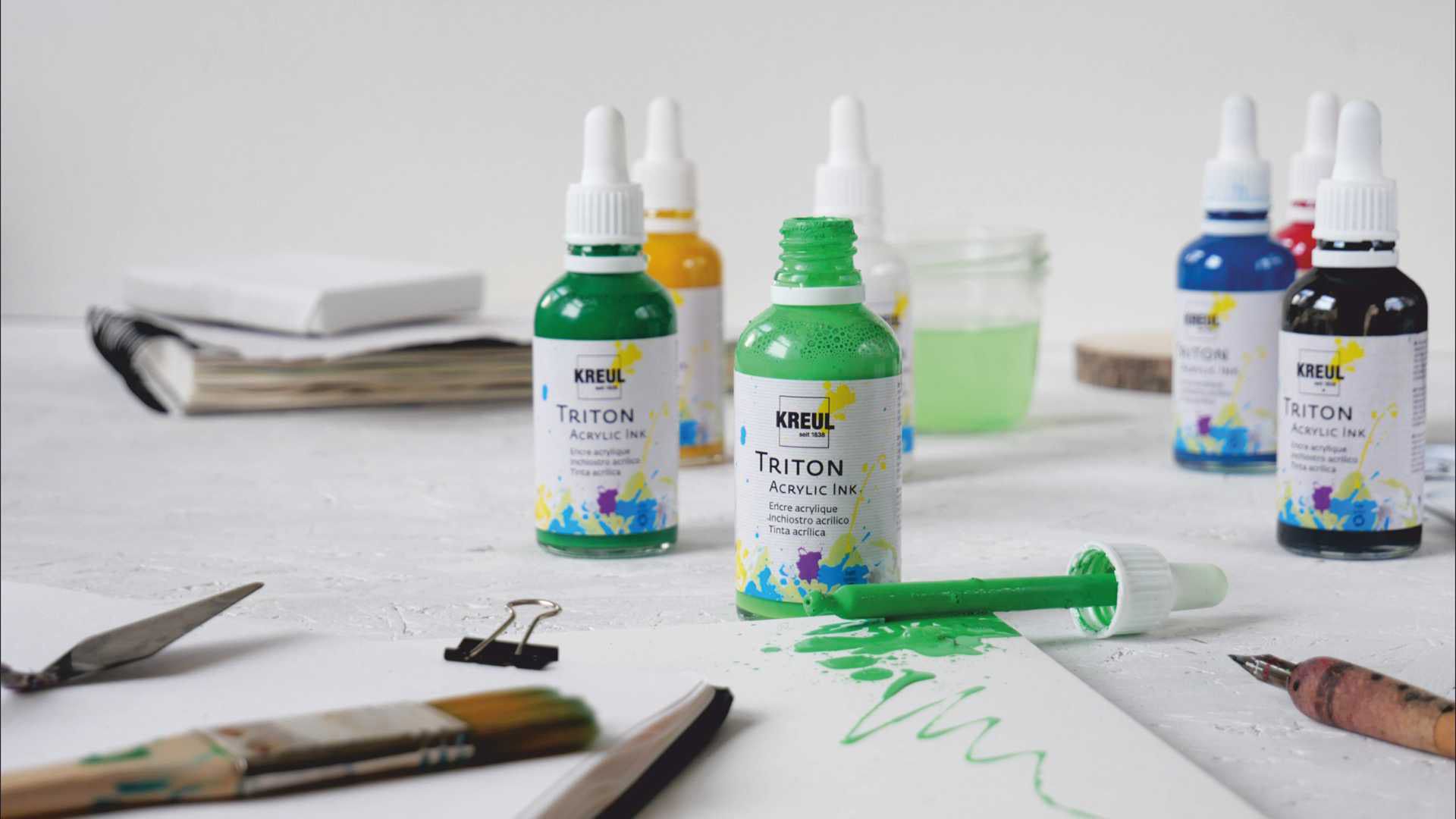 !Нет скидок ЗНЯТІ З ВИР-ВА,Фарба акрил.рідка (підходить д/заправ.маркерів)"Triton Acrylic Ink" Kreul