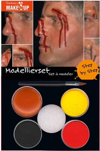 Набір аквагрима "FANTASY МАСКИРУЮЩИЙ"(3цв.+кисть+спонж)