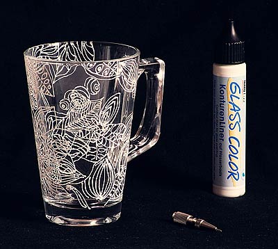 !ЗНЯТІ З ВИР-ВА,Контур по склу на водн.осн (обж.160*С) Glass Color Hobby Line Kreul 29мл ЧОРНИЙ