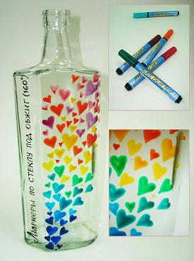 ЗНЯТО З ПРОДАЖУ! Маркер прозорий по стеклу,прочный"Glass Color Pen"(1-2мм)(обжиг160*С) Hobby Line ЗЕ