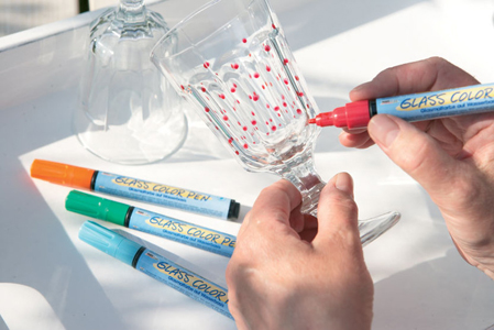 ЗНЯТО З ПРОДАЖУ! Маркер прозорий по стеклу,прочный"Glass Color Pen"(1-2мм)(обжиг160*С) Hobby Line ТЁ