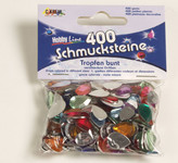 Стразы пластиковые Hobby Line 400шт. АССОРТИ КАПЕЛЬКИ