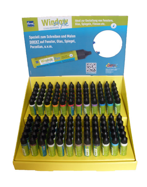 ЗНЯТІ З ВИР-ВА,Комплект витражных паст Window Style Pen 120шт. В настольн.дисплее
