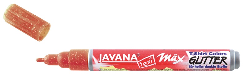 ЗНЯТІ З ВИР-ВА,Маркер д/світл.та темн.тканин.(прання 40*) JavanaTex Kreul 2-4мм Glitter МІДЬ
