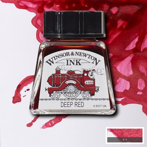 Туш водостійка INK W&N 14мл ГЛИБОКИЙ ЧЕРВОНИЙ