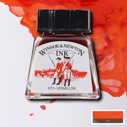 Туш водостійка INK W&N 14мл ВЕРМИЛЬОН