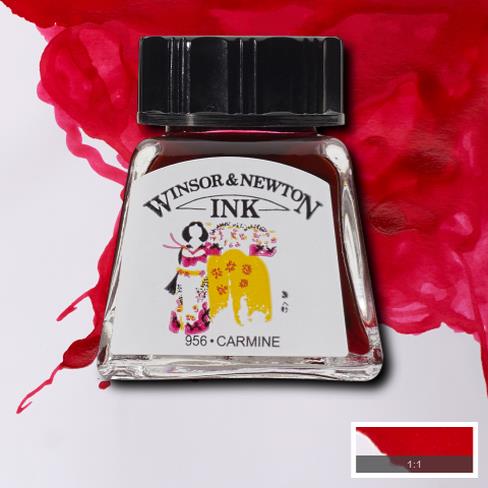 Туш водостійка INK W&N 14мл КАРМІН