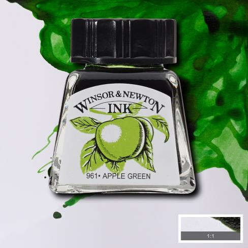 Туш водостійка INK W&N 14мл ЗЕЛЕНЕ ЯБЛУКО