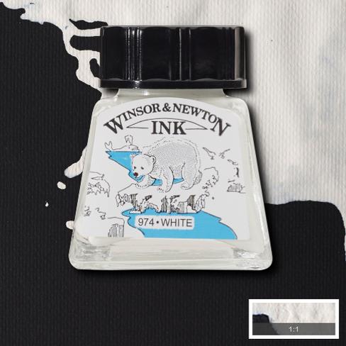 Туш водостійка INK W&N 14мл БІЛА