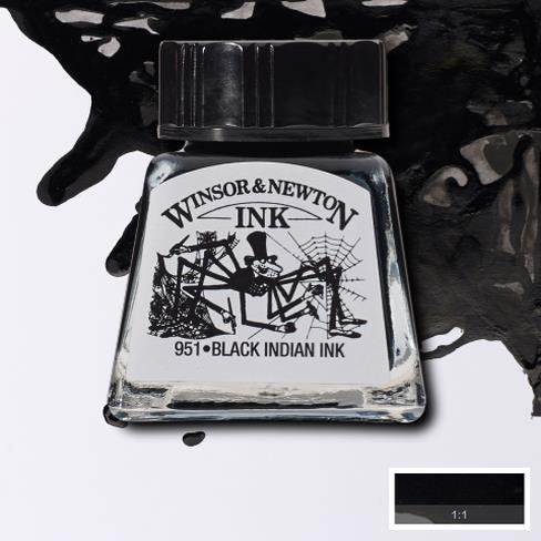 Туш неводостійка INK W&N 14мл ЧОРНИЙ ІНДІЙСЬКИЙ