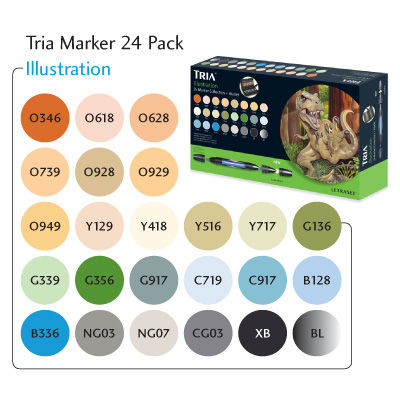 ЗНЯТІ З ВИР-ВА,Набір Letraset Tria Marker 24кол Иллюстрация