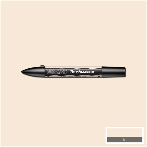 BrushMarker перм.прозор.на спирт.осн.двосторонн.(скошен./пензлич.) W&N МИГДАЛЬ O819