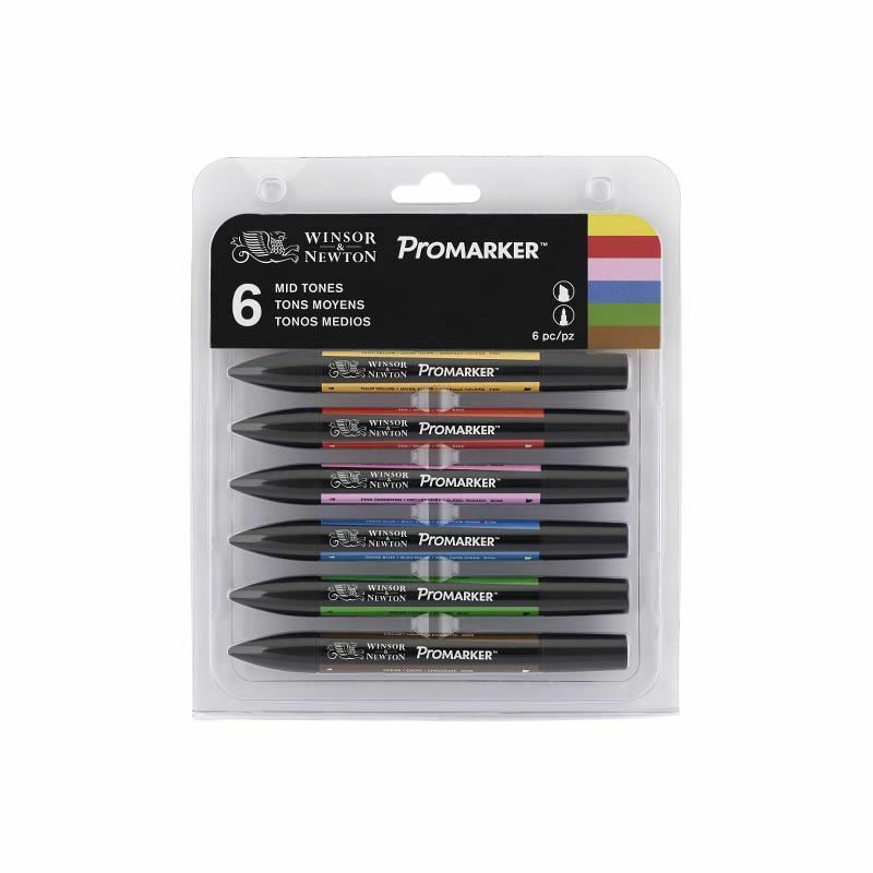 Набір маркерів на спирт.осн."ProMarker W&N " 6шт. СЕРЕДНІЙ