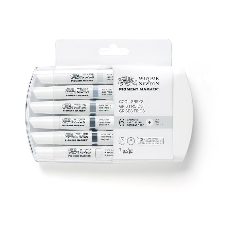 ЗНЯТІ З ВИР-ВА Набір Pigment Marker 6шт. СЕРЫЕ ХОЛОДНЫЕ ТОНА