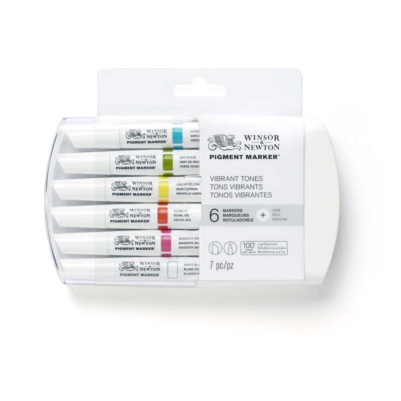 Набір маркерів на спирт.осн.Pigment Marker 6шт. КОЛЬОРОВИЙ