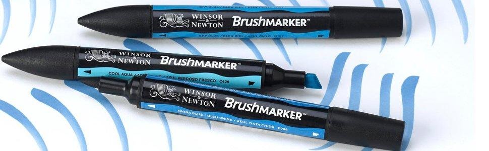 BrushMarker перм.прозор.на спирт.осн.двосторонн.(скошен./пензлич.) W&N ЛАЗУРНИЙ B346