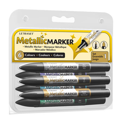 ЗНЯТІ З ВИР-ВА,Набір Letraset "ProMarker Metallic" 6шт. (Set 1)