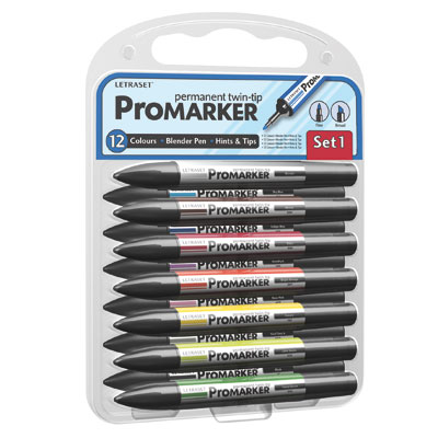 ЗНЯТІ З ВИР-ВА, Набір Letraset "ProMarker" 12шт. (Set 1)