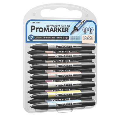 ЗНЯТІ З ВИР-ВА, Набір Letraset "ProMarker" 12шт. (Set 2)
