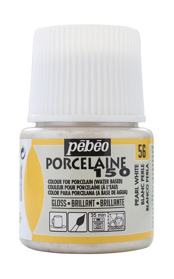 Фарба по порцеляні та кераміці на водн.осн.(випал 150*С) "Porcelaine" Pebeo 45мл БІЛИЙ ПЕРЛАМУТР