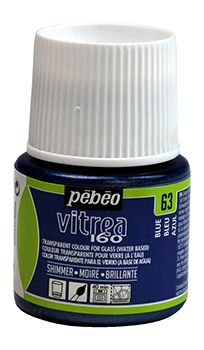 ЗНЯТІ З ВИР-ВА,Фарба прочн.по стеклу "Vitrea"(обжиг160*) 45мл "мерцание" БЛАКИТНИЙ